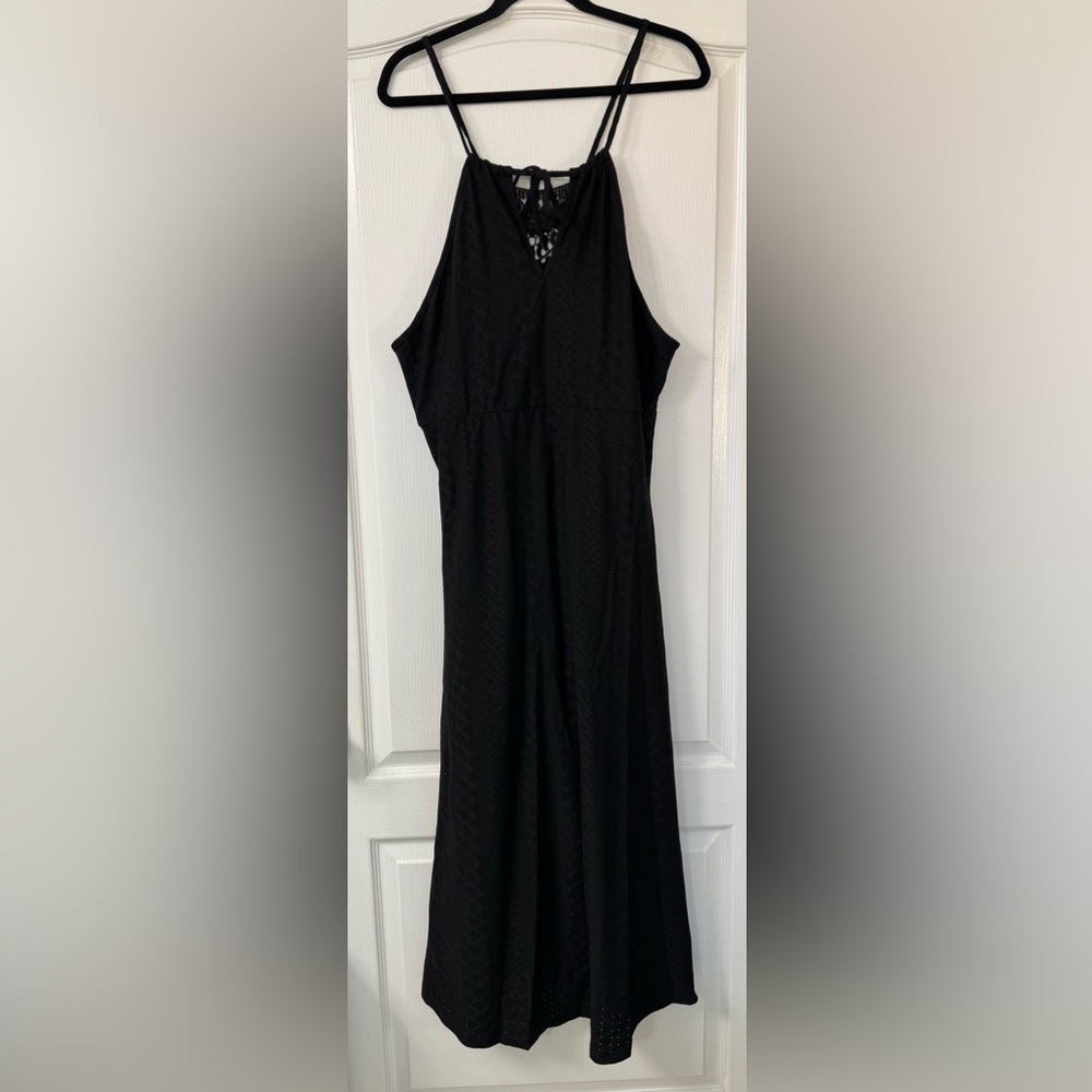 CHICME Halter Dress Hollow Out A Line with Eyelet Embroidery & Side Slit Plus - Picture 8 of 12